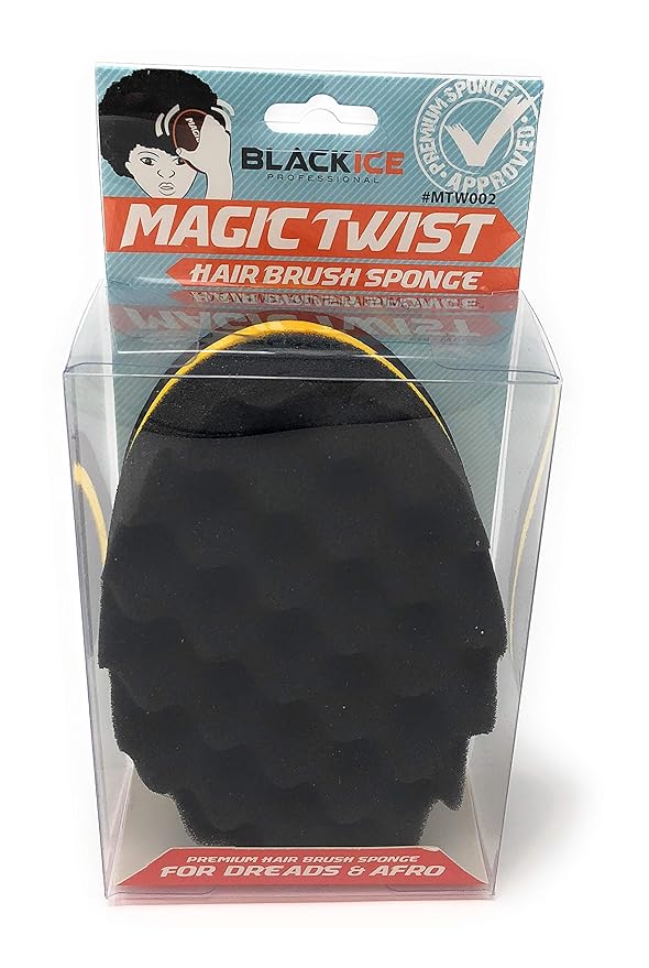 Black Ice  Magic Twist Hair Brush Sponge Dreads N Afro