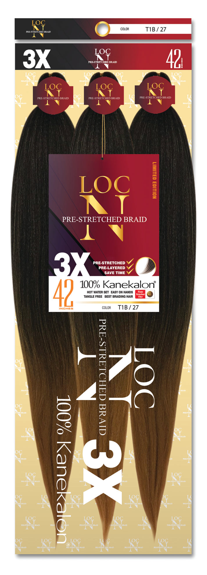 Loc N Pre Stretched Braid 100% Kanekalon 42" (T1B/30)