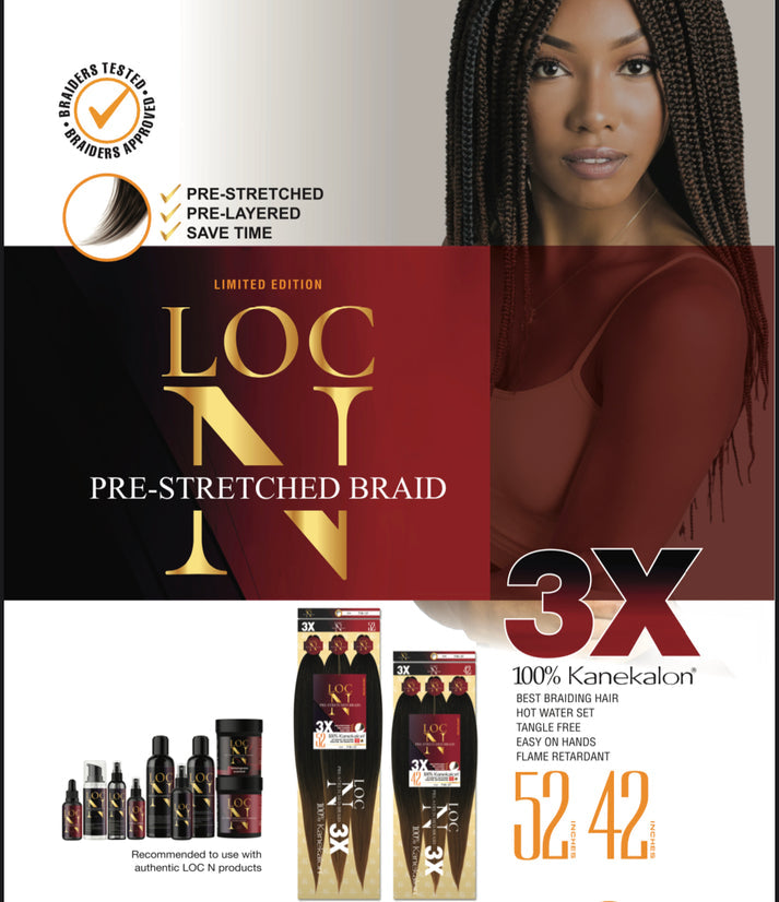 Loc N Pre Stretched Braid 100% Kanekalon 42" (T1B/M)