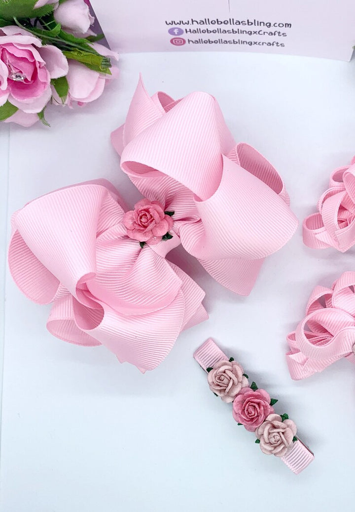 Blossom Hair Ribbons (Pink Shades)